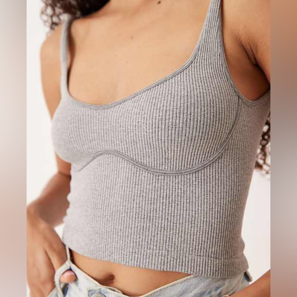 Free People Meg grey tank size M/L NWOT